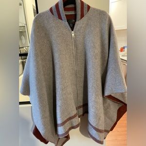 RAG & BONE Varsity Zip Wool Poncho